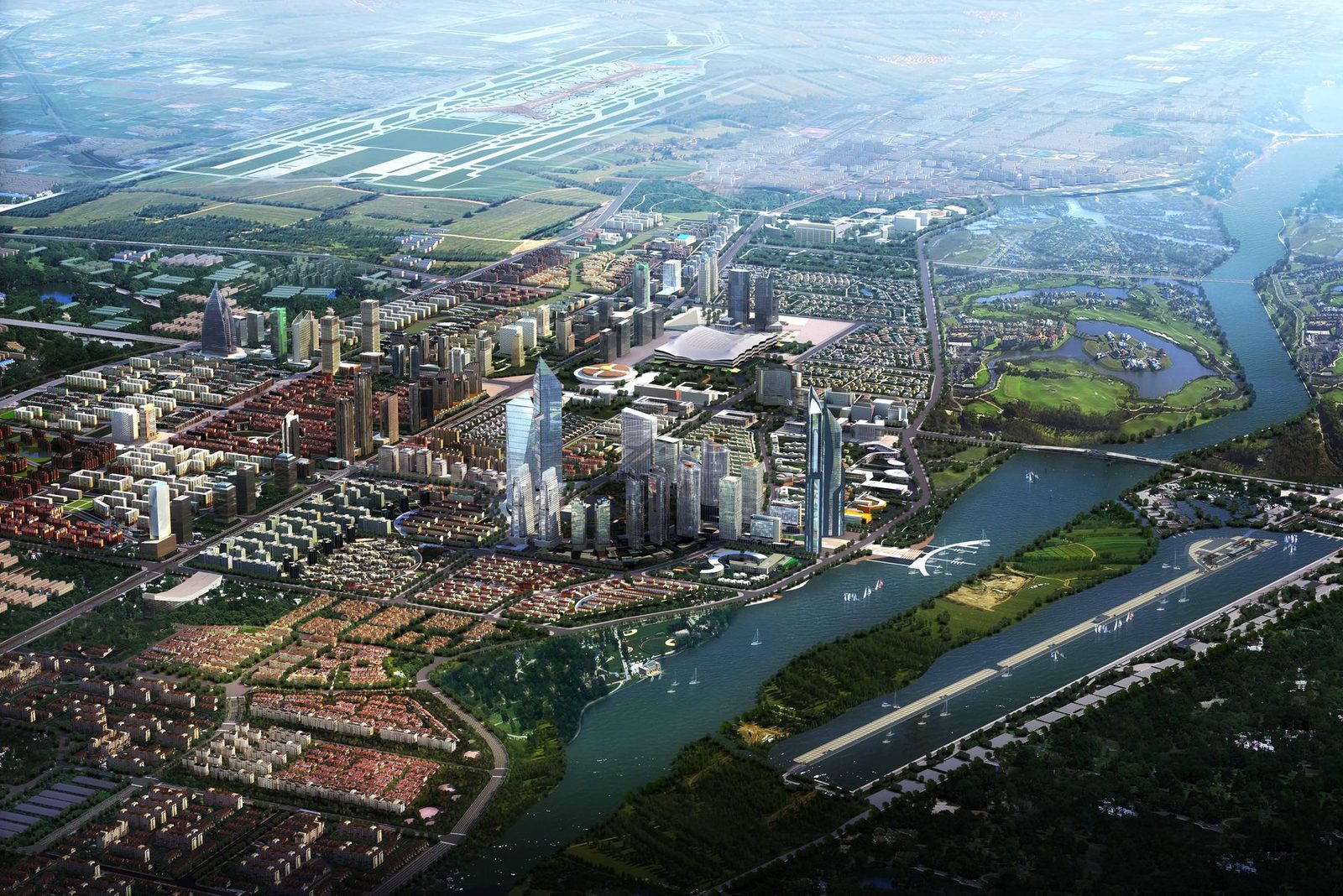 Aerial view of the area